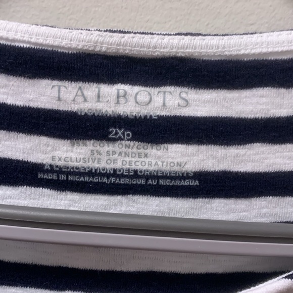 Navy and white striped top Talbots - Picture 2 of 5